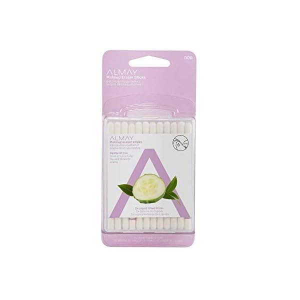 Almay-Oil-Free-Gentle-Makeup-Eraser-Sticks-Makeup-Remover-Cotton-Swabs-with-Aloe-Hypoallergenic-Cruelty-Free-Fragrance-Free-Dermatologist-Ophthalmologist-Tested-24-Count Almay Eye Makeup Remover Sticks with Aloe, Oil Free, Hypoallergenic-Fragrance Free, Dermatologist & Ophthalmologist Tested, 24 Count (Pack of 1)
