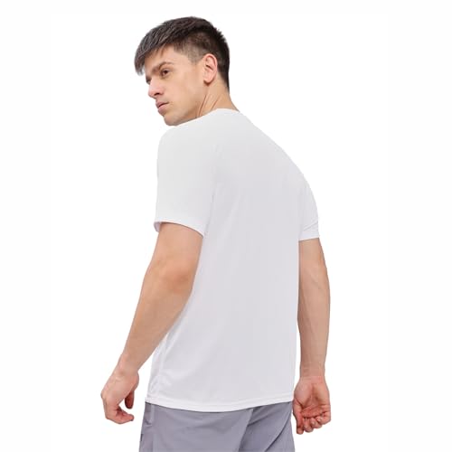 Image of TECHNOSPORT Men's Slim Fit Polyester Activewear Sports T-Shirt with Moisture-Wicking Comfort for Workout, Running & Gym