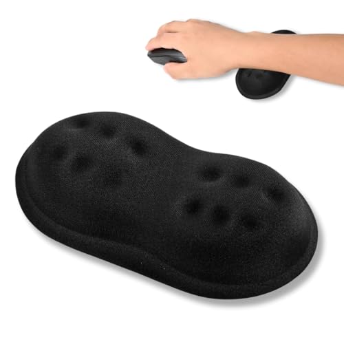 Image of Crysendo Ergonomic Mouse Wrist Rest Support | Gliding Palm Rest Pad with Oval Shape Design for Wrist Pain Relief & Pressure Release | Single Support for Office, Gaming & Coding (Black)
