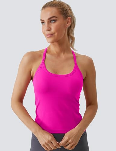 Image of MathCat Workout Tank Tops for Women with Built in Bra, Sleeveless Gym Tops Seamless Racerback Athletic Yoga Shirts