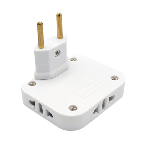 LED ATOMANT Ladrón Enchufe Ultra Plano Blanco con 3 Enchufes Doble Europeo y Americano Cabezal Giratorio