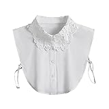 EVGVAT False Collar Half Shirts Blouse Dickey Collar Detachable Faux Fake Collar for Women & Girls (A-White)
