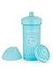 Twistshake Kid Cup Vaso de Aprendizaje para Beber con Antiderrame Boquilla y Mezclador de Frutas 360 ml, Taza de Entrenamiento para Sorber para Bebé, Sin BPA, 12+ Meses, Azul Pastel