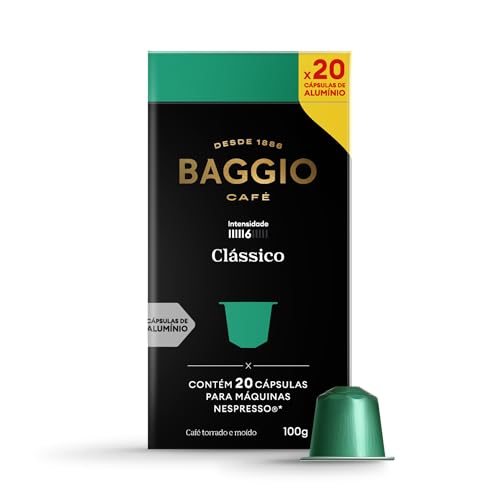 Cápsulas de Café Clássico Baggio Café, compatível com Nespresso, contém 20 cápsulas