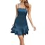 Umenlele Women's Square Neck Spaghetti Strap Cami Top - High-Low Hem, Wine Red, Medium