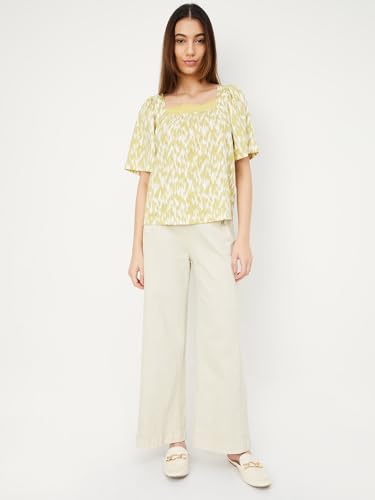 Image of Max Plus Size Women Printed Puffed Sleeve Top