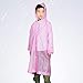 Produktbild EWQG-Pfanne Eva Wasserdichter Regen Poncho, Kinderponcho mit Mütze und Ärmeln, Wiederverwendbarer Faltbarer Wasserdichter Junge und Mädchen Regenmantel -AA Schutz Overall (Farbe : Pink)