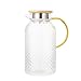 UPKOCH - Jarra de cristal para bebida, jarra de agua fría, jarra hermética con tapa de madera para zumos de leche y café helado (2 L)