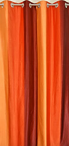 Image of Home Utsav 1 Piece Plain Shade Curtains for Window 5 Feet, Orange (Orange, 5 Feet (1Pc)) - Light-Filtering