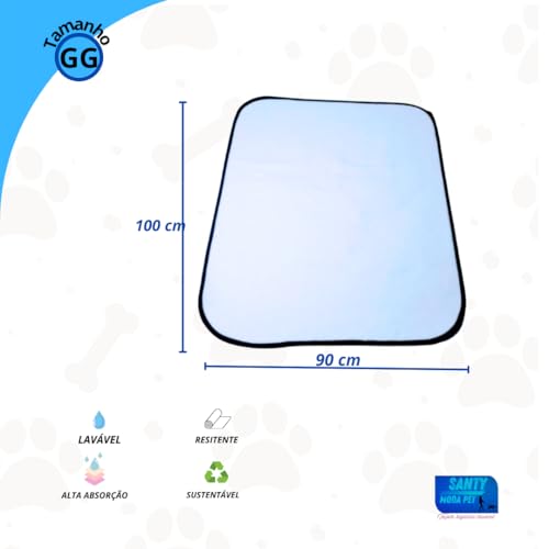 Santy Moda Pet, Kit 2 tapete higiênico lavável cachorro, GG,100 X 90cm, Reutilizável