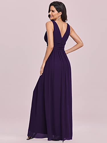 Image of Ever-Pretty Womens Bridesmaid Dress V-Neck Sleeveless A Line Chiffon Floor Length Formal Dress 09016