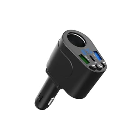 Ubric Transmiter FM Auto Bluetooth PD typ C szybka ładowarka do gniazda zapalniczki samochodowej, wskaźnik napięcia