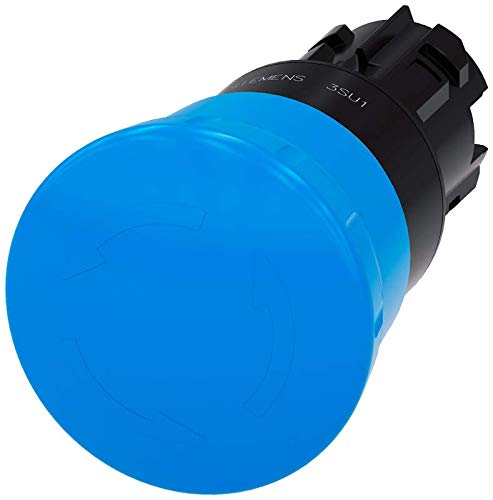 Bouton-poussoir champignon IP69K Siemens 40 mm en plastique bleu