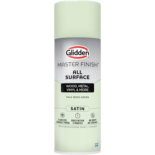 Image of Glidden Master Finish 12 oz. Satin Pale Moss Green Interior /Exterior All Surface Spray Paint and Primer