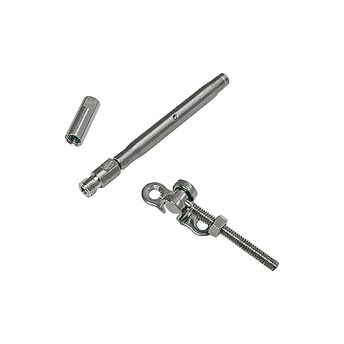 Prolinemax Marine Boat SS T316 Swageless & Deck Toggle Turnbuckle para Cable de Acero 1/8" miniatura 5