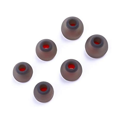 Light Harmonic 3 Pairs Silicone Noise Reduction Replacement Ear-Tips Ear-gels Ear-Pads, Dust-Proof, Premium Earbud Tips Fits Most Earphones. (Grey+red) Cover