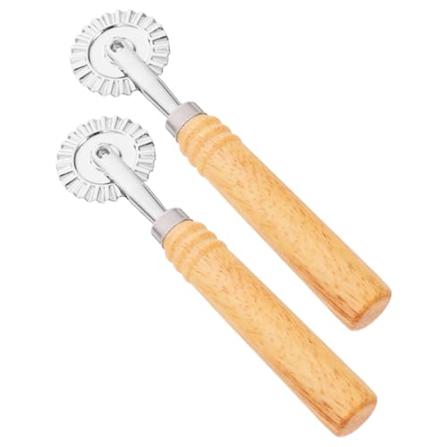 Didiseaon Rodillo Cortador de Galletas de Aleación de Zinc 2 Piezas, Cortador de Masa Rueda Enrejada, Herramienta para Hornear Pizza y Repostería, Accesorios Cocina para Moldear y Cortar
