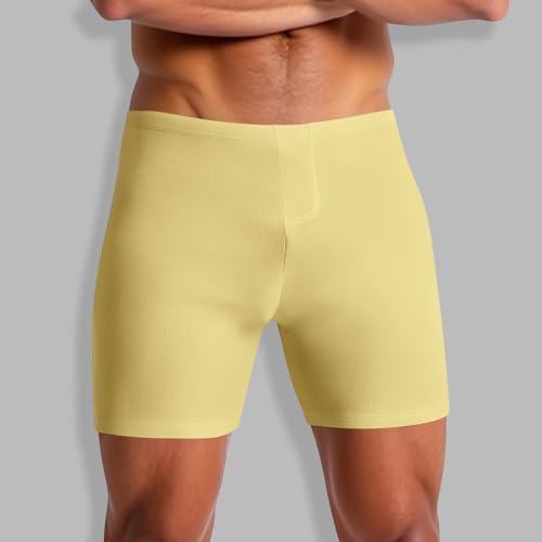 Sinzelimin Men's Fitness Shorts Fashion Stretch Comfy Elastic Waist Sport Casual Workout Short Leggings Underwear Boyshorts2