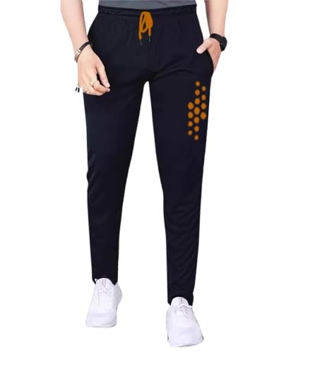 malakar Track Pants for Men || Activewear Pants || Men’s Joggers Polyester with 2 Side Zipper Pockets Casual Trousers Stretchable (Sports | Gym | Yoga) (DOT Orange) (Pack of 1)-picture-20