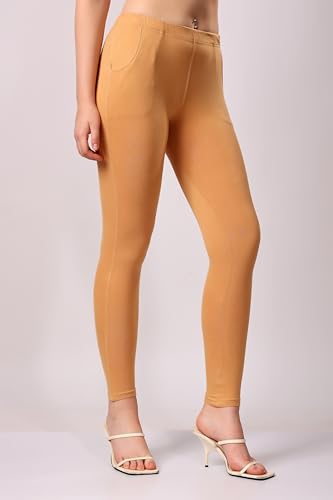 Image of Saundarya Pocket Leggings Slim fit Ankle Length uper Comb Stretchable Premium Cotton Lycra Leggings with 2 Pockets