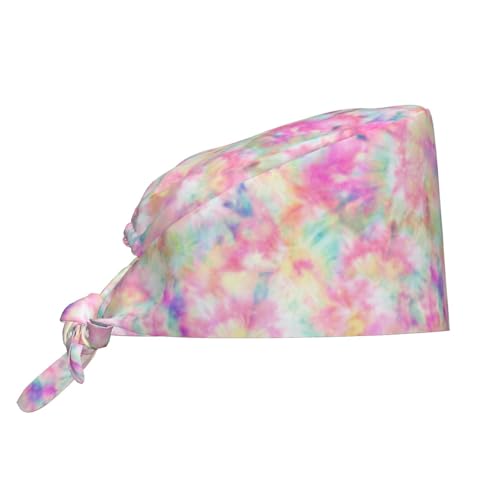 Image of Working Cap Scrub Cap with Sweatband Adjustable Unisex Women Tie Back Hat Nurse Surgical Caps