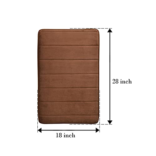 Image of BEAR GRIPS Memory Foam Bathroom Door Mat 70 cm X 45 cm, Non-Slip, Anti Skid, Ultra Soft, Super Water Absorption, Thick and Easy to Dry (Color: Coffee)