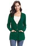 🍀 [Diseño] Cardigan mujer elegante, manga larga, puños y dobladillo acanalados, cuello en v con ribete acanalado, creando una apariencia elegante y a la moda, con botones en la parte delantera, es fácil de combinar cuando se ata o desabotona. Dos bolsillos pueden contener objetos pequeños como teléfonos móviles, pañuelos de papel, carteras, etc.