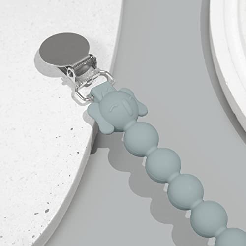 Image of Silicone Pacifier Clip - One-Piece Unisex Pacifier /Teether Holder for Baby Boys & Girls | Pack of Two