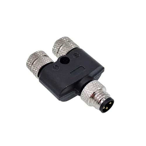 Conector M8 de 3 pines macho a hembra tipo enchufe de conversión de 3 vías 4