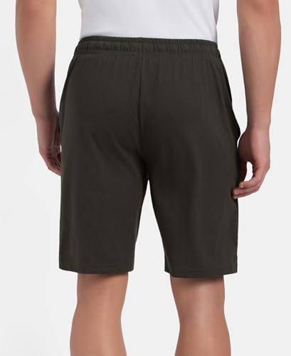 Image of Jockey AM12 Men's Super Combed Cotton Straight Fit Solid Shorts with Side Pockets