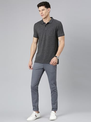 Image of Classic Polo Mens Solid Black Polo Neck T-Shirt