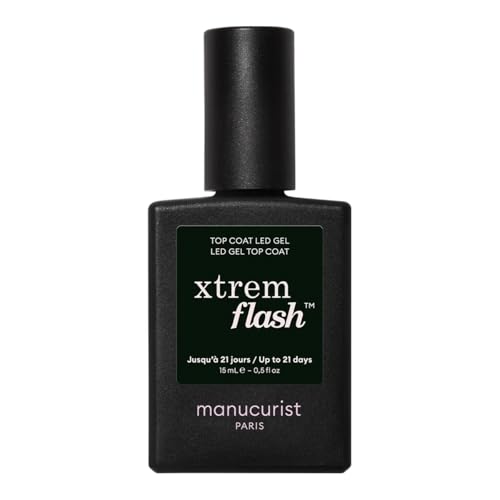 Manucurist - Top Coat Gel Semi Permanent Xtrem Flash™ Longue Durée - Vernis Semi Permanent sans TPO - Top Coat UV pour Vernis Gel UV - VSP Vegan - Nail Polish