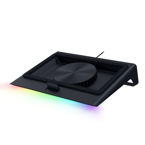Razer Laptop Cooling Pad - Inteligentna podk?adka ch?odz?ca do laptopów 14'-18' - hermetyczna komora ci?nieniowa (konfigurowalne krzywe wentylatora, 3-portowy hub USB-A) Czarny
