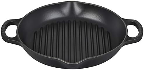 Le Creuset Enameled Cast Iron Signature Deep Round Grill, 9.75", Licorice