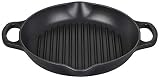 Le Creuset Enameled Cast Iron Signature Deep Round Grill, 9.75", Licorice