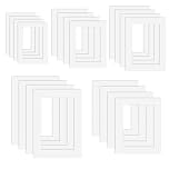 Picture Mounts for Frames 20pcs, 5 Sizes Photo Mounts White Pictures Photos Frame Mount Mats Board for Image Display Artworks Paintings