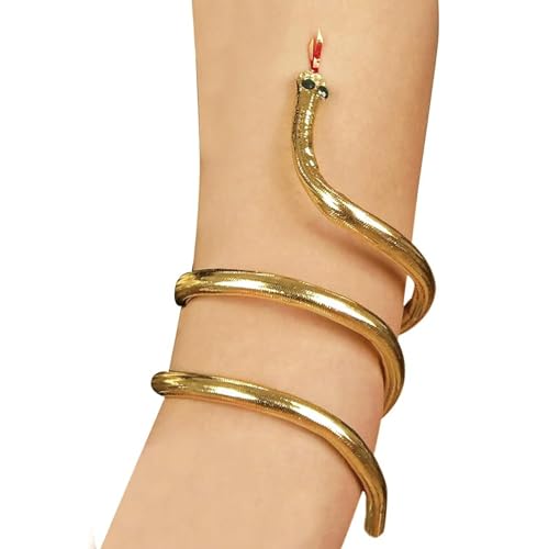 Prodotto in Italia W WIDMANN MILANO Party Fashion - 3297Y - Bracciale con serpente egiziano, modellabile, gioiello, bracciale, dea greca, festa a tema, carnevale