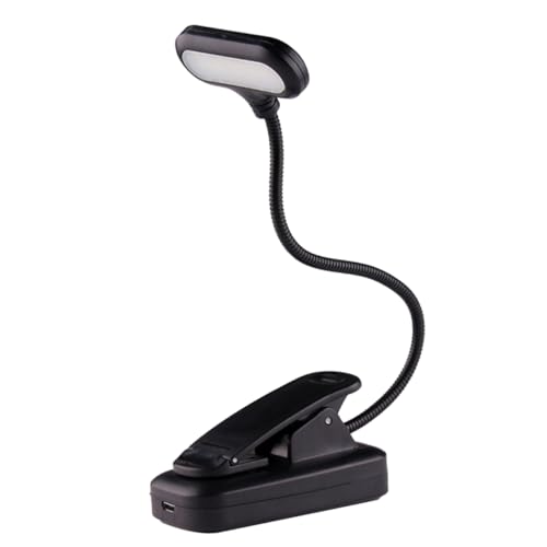 DIYEAH USB Rechargeable Reading Lamp with Clip Adjustable Gooseneck LED Book Light Portable and Lightweight for Reading Bed Camping and Travel