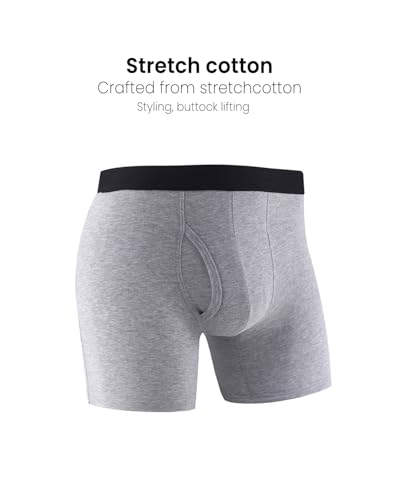 3Pcs Men's Comfortable Cotton Boxer Briefs, Soft and Breathable Underwear2