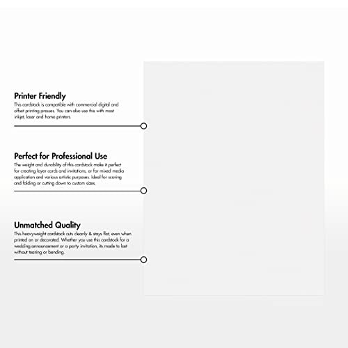 Luxpaper 8.5" X 11" Cardstock | Letter Size | White | 130Lb. Cover | 50 Qty #TOP7