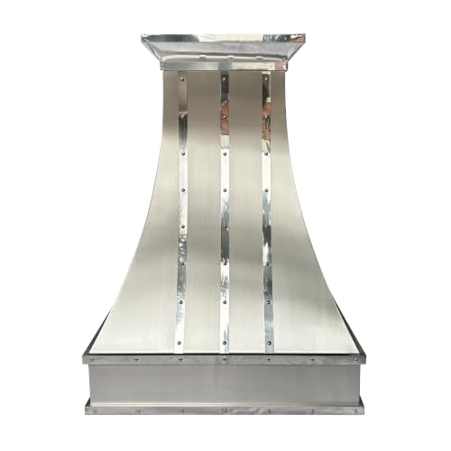 Image of SINDA Stainless Steel Range Hood with Internal Motor, Led Lights and Baffle Filter, 30 inchW x 42 inchH, Wall Mount, In Stock