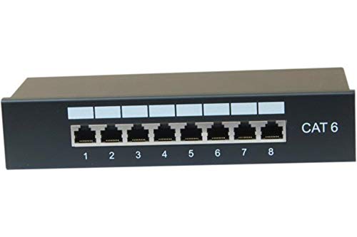 Panel de conexiones RJ45 Rackable 10 '8 puertos Cat6 STP