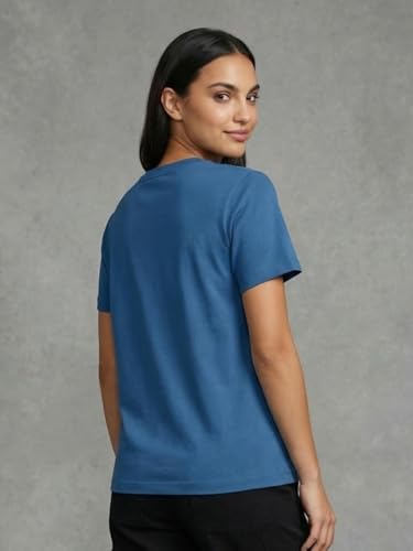 Image of NOBERO 100% Cotton T-Shirts for Women Stylish | Regular Fit | Graphic Printed T Shirts for Women 180 GSM Combed Cotton | Crew Neck Half Sleeve