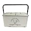 YOOGAR Farmhouse Metal Utensil Caddy - 4 Compartment Organizer With Handle, Distressed White/Black - View #10
