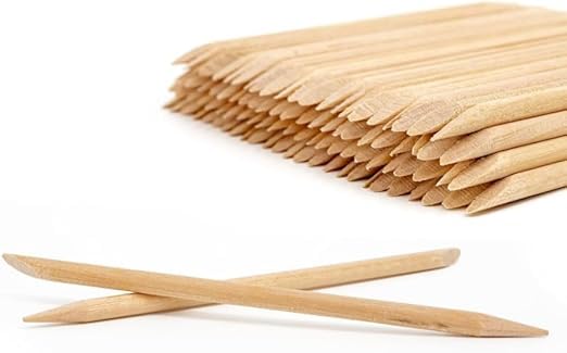 GOOD STUFF Paquete de 16 palitos de madera para quitar cutículas y Nail Art – Longitud 16 cm – Doble punta para empujar y quitar cutículas y aplicar decoraciones