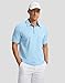 Men's Golf Shirts Dry Fit Moisture Wicking Performance Short Sleeve Collared Polo Shirts for Casual Tennis Bussiness (Light Blue, XXXL)