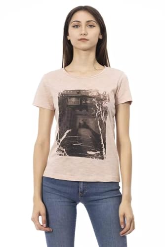 T-shirt pour femme rose en coton qui ne rétrécit pas et reste doux au lavage