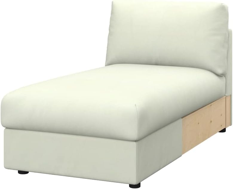 Soferia Replacement Compatible Cover for Vimle Chaise Longue, Fabric Eco Leather Creme