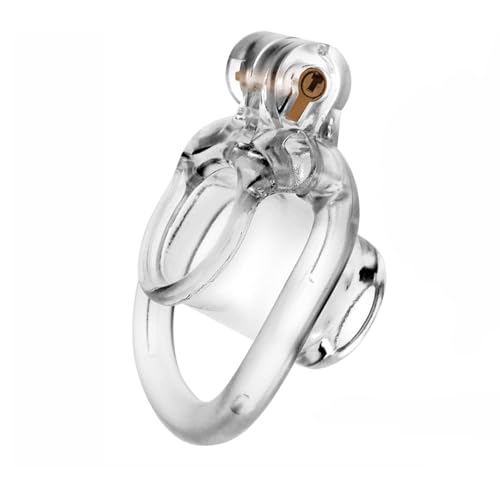 KKSEXY男の娘用貞操帯 負極貞操体 押し込み型貞操ロック 可愛セクシーな貞操装置コック逃げることを防ぐ貞操ケージ 付き4 コック リング 大人のおもちゃ（シースルー-長い） - 画像2