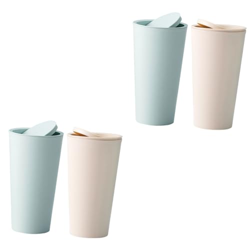 Poubelle de voiture TOPBATHY : lot de 4 mini bacs de bureau en plastique avec couvercle